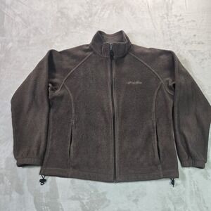 Columbia Brown Fleece Jacket Women's XL Full Zip Polyester Outdoor Warm